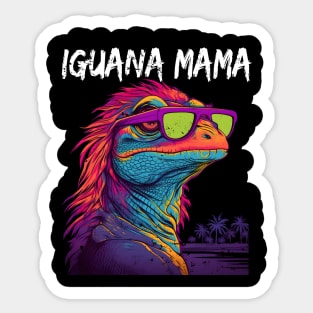 Iguana Mama Synthwave Sticker